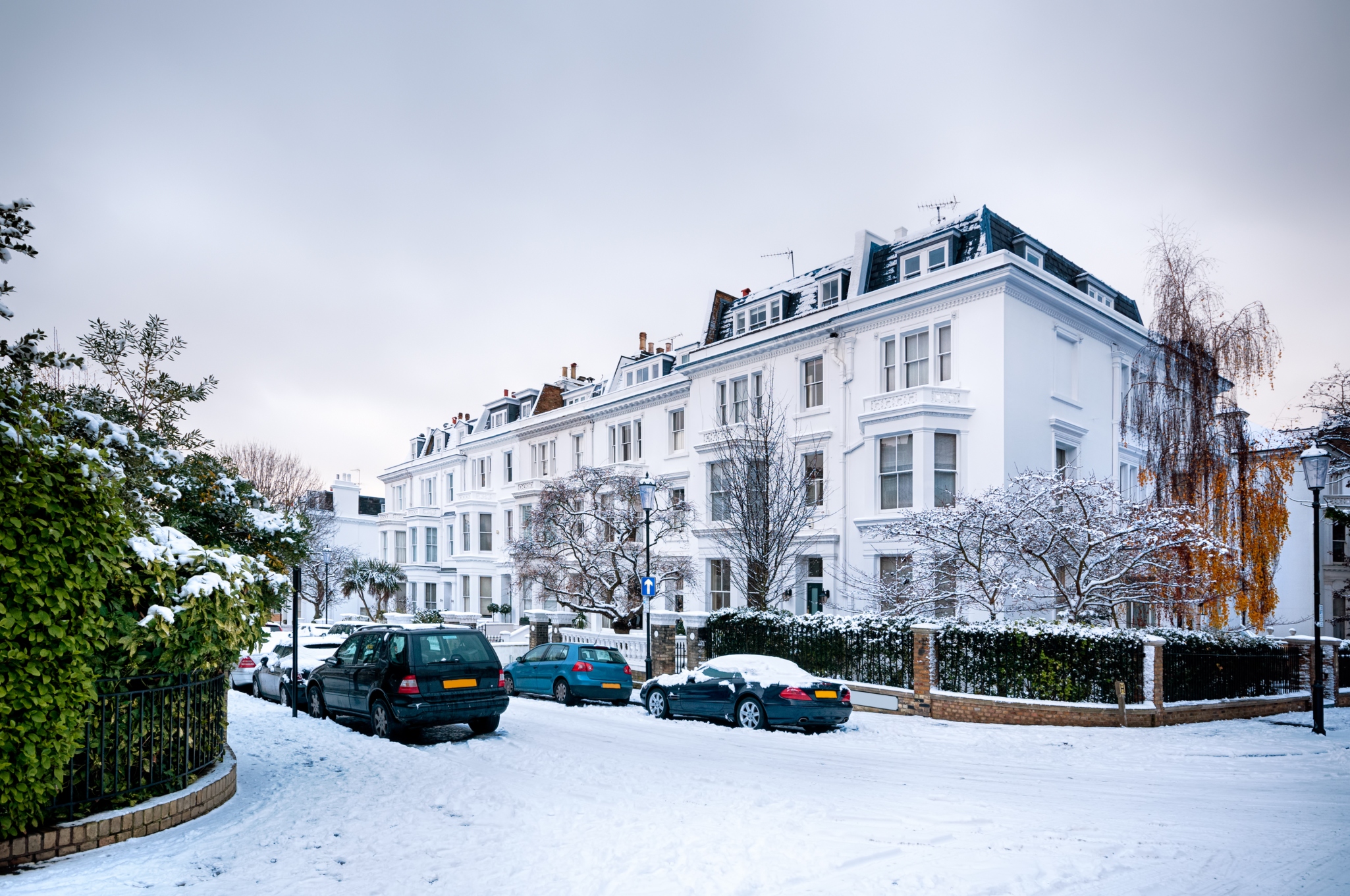 Snow covered street in Kensington
